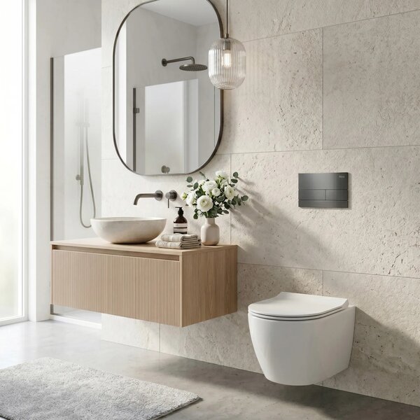 Beépíthető WC Tartókeret Szett Slim 024N T Titan Nyomólappal