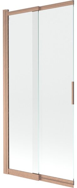 Mexen, Mexen Fox parawan nawannowy 2-skrzydłowy przesuwny 85 x 150 cm, átlátszó, miedź szczotkowana - 891-085-002-65-00