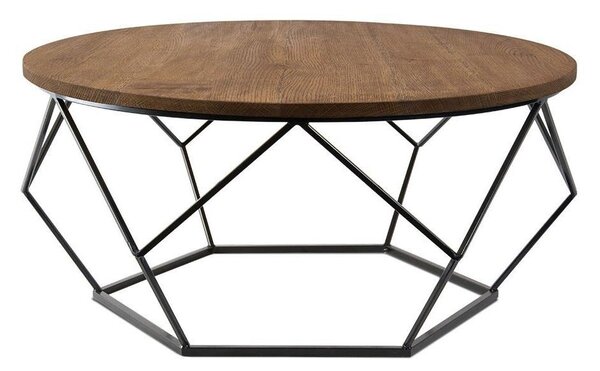 HowHomely Kávésasztal OAKLOFT 41,5x90 cm fekete/tölgy DD0059