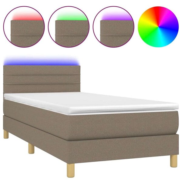 VidaXL Ágy 90x200 cm - LED-es, Zsebrugós Matraccal
