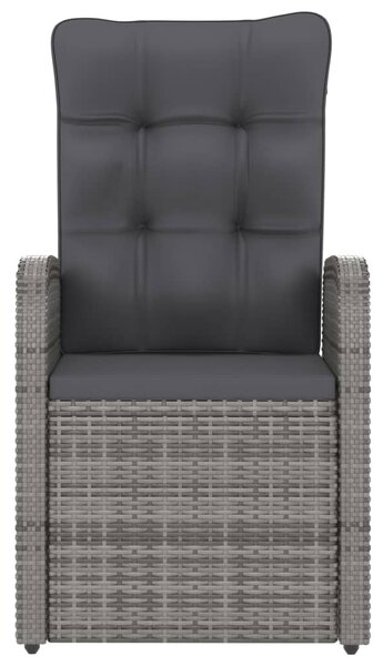 7 részes szürke polyrattan kültéri étkezőgarnitúra párnákkal