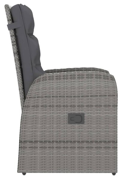 9 részes szürke kültéri polyrattan étkezőszett párnákkal