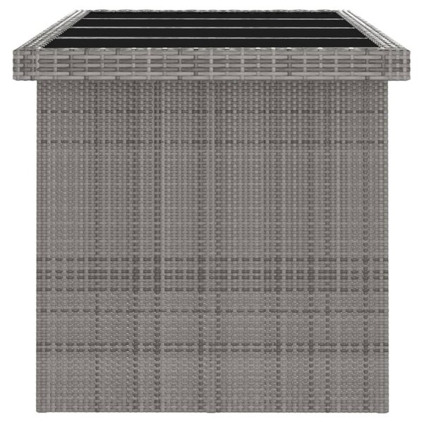 11 részes szürke polyrattan kültéri étkezőszett párnákkal