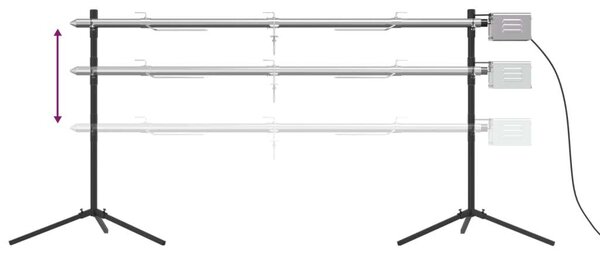 VidaXL Automata Forgó Grill - Rozsdamentes Acél - 150cm