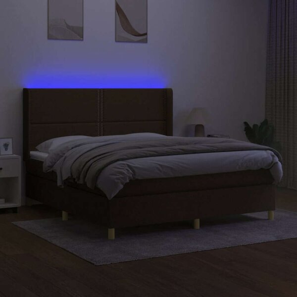 VidaXL LED-es Ágy - Barna - 180x200 cm