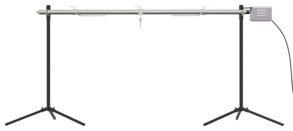 VidaXL Automata Forgó Grill - Rozsdamentes Acél - 150cm