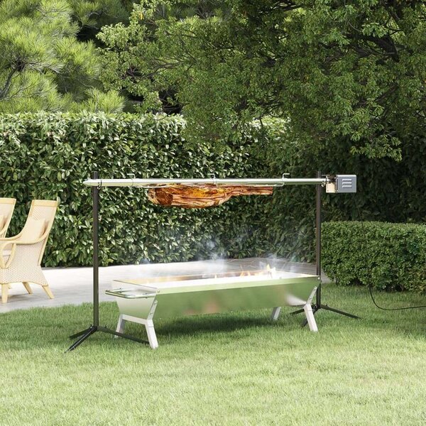 VidaXL Automata Forgó Grill - Rozsdamentes Acél - 150cm