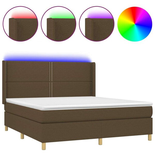 VidaXL LED-es Ágy - Barna - 180x200 cm