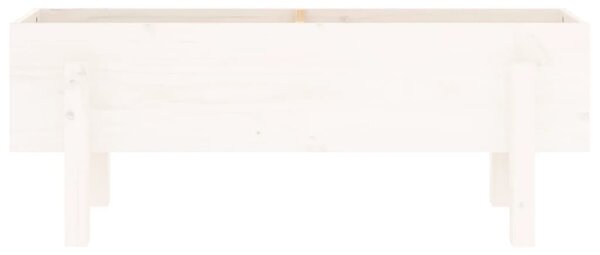 Fehér tömör fenyőfa kerti magaságyás 101 x 30 x 38 cm