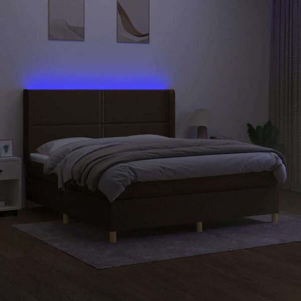 VidaXL LED-es Ágy - Barna - 180x200 cm