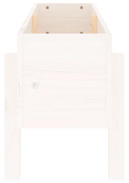Fehér tömör fenyőfa kerti magaságyás 101 x 30 x 38 cm