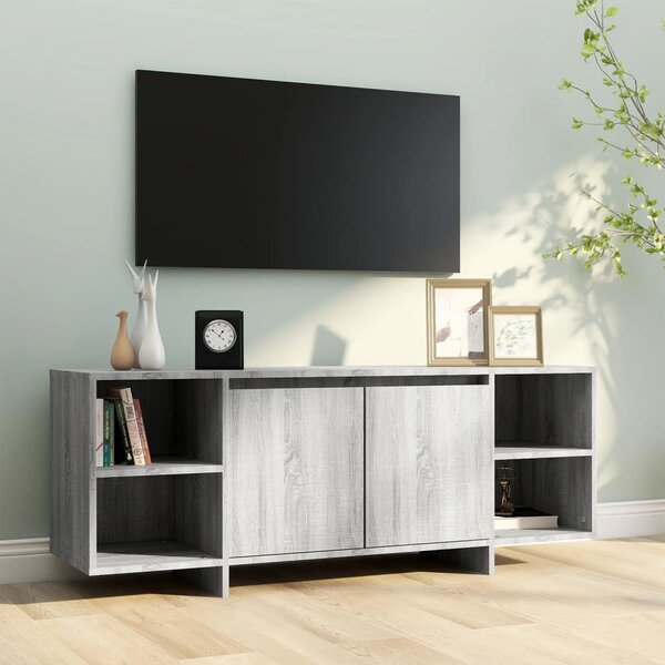 Szürke sonoma színű szerelt fa TV-szekrény 130 x 35 x 50 cm
