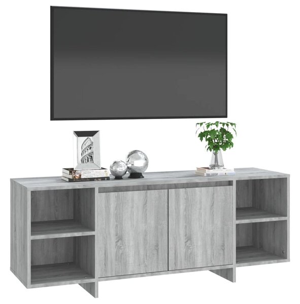 Szürke sonoma színű szerelt fa TV-szekrény 130 x 35 x 50 cm