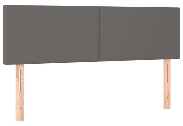 VidaXL szürke műbőr rugós ágy matraccal és LED-del 140x200 cm