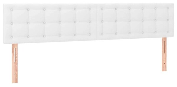 VidaXL fehér műbőr rugós ágy matraccal 200 x 200 cm