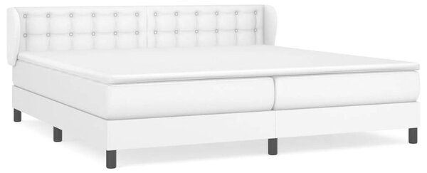 VidaXL fehér műbőr rugós ágy matraccal 200 x 200 cm