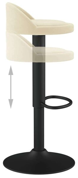 VidaXL Bársonybárszék - Krémszínű - 2 db