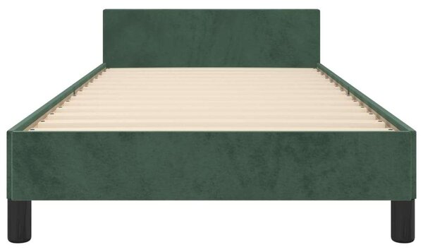 VidaXL sötétzöld bársony ágykeret fejtámlával 100x200 cm