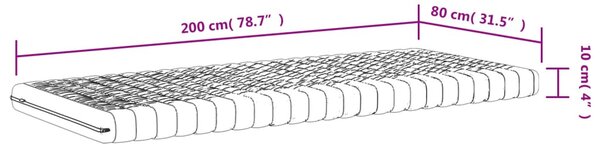 2 db fehér 7 zónás 20 ILD keménységű habmatrac 80 x 200 cm