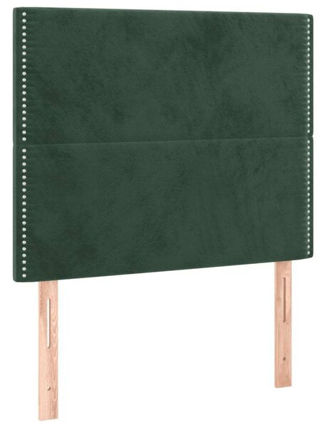 VidaXL sötétzöld bársony ágykeret fejtámlával 100x200 cm