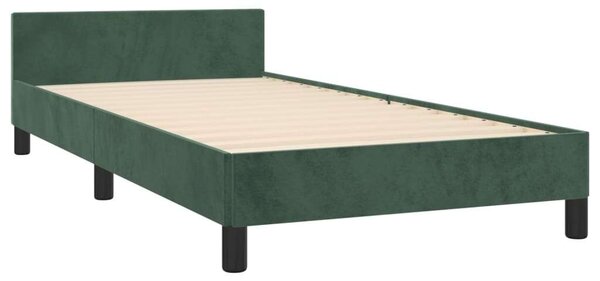 VidaXL sötétzöld bársony ágykeret fejtámlával 100x200 cm