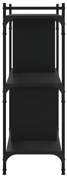 3 szintes fekete szerelt fa könyvespolc 76 x 32 x 88 cm