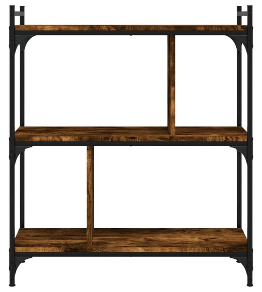 3 szintes füstös tölgy színű fa könyvespolc 76 x 32 x 88 cm