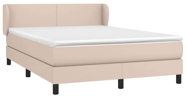 VidaXL cappuccino színű műbőr rugós ágy matraccal 140 x 200 cm