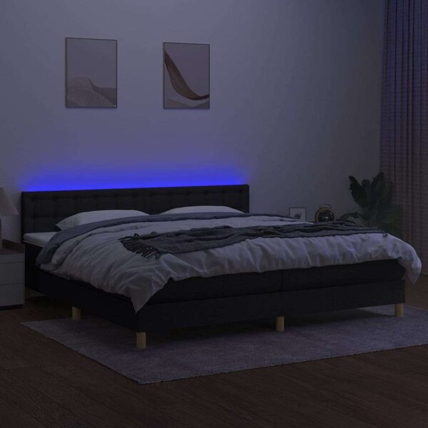 VidaXL Rugós Ágy - 200x200 cm - LED világítással
