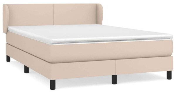 VidaXL cappuccino színű műbőr rugós ágy matraccal 140 x 200 cm