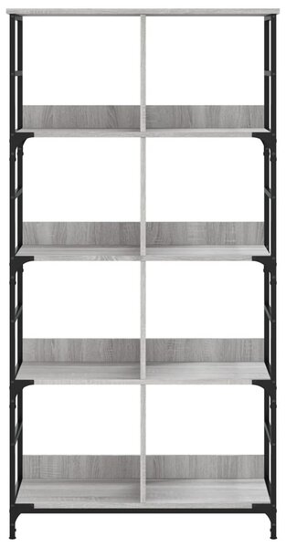 Szürke sonoma színű szerelt fa könyvespolc 78,5 x 33 x 153 cm