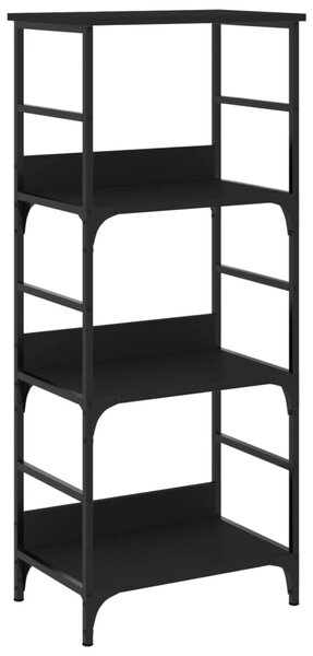 Fekete szerelt fa könyvespolc 50 x 33 x 117,5 cm