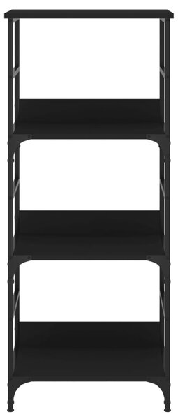 Fekete szerelt fa könyvespolc 50 x 33 x 117,5 cm