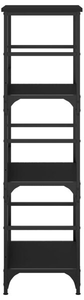 Fekete szerelt fa könyvespolc 50 x 33 x 117,5 cm