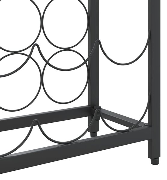Fekete kovácsoltvas bortartó 57 palackhoz 34 x 18 x 200 cm
