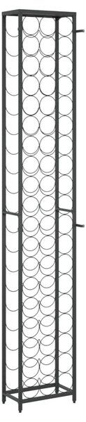 Fekete kovácsoltvas bortartó 57 palackhoz 34 x 18 x 200 cm