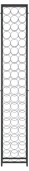 Fekete kovácsoltvas bortartó 57 palackhoz 34 x 18 x 200 cm