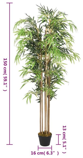 Zöld mű bambuszfa 1095 levéllel 150 cm