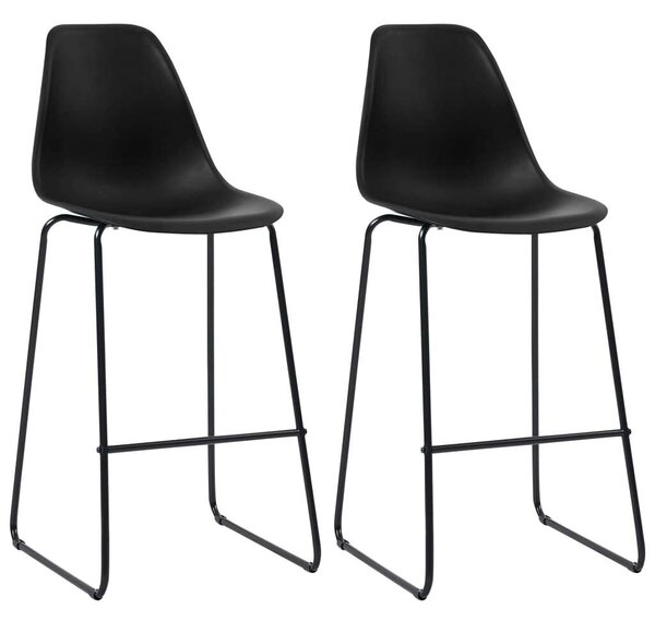 Modern Fekete Bárszék - 2 db - Műanyag
