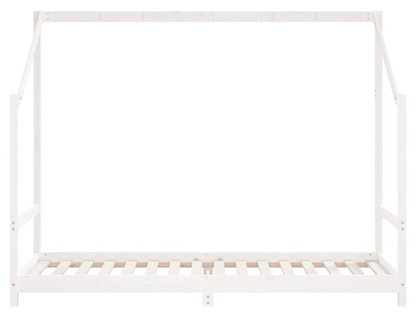 Fehér tömör fenyőfa gyerekágykeret 80 x 200 cm
