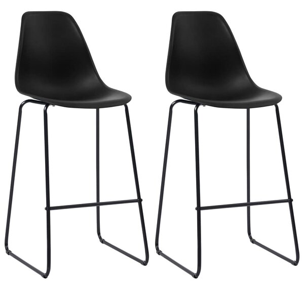 Modern Fekete Bárszék - 2 db - Műanyag