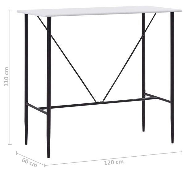 Modern Bárasztal - Fehér MDF - 120x60x110 cm