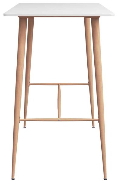Modern Fehér Bárasztal - Fa Lábak - 120x60x105 cm