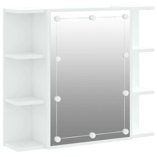LED-es Tükör Szekrény - Fehér - 70x16,5x60 cm