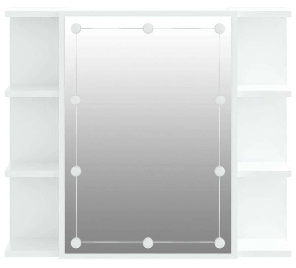 LED-es Tükör Szekrény - Fehér - 70x16,5x60 cm