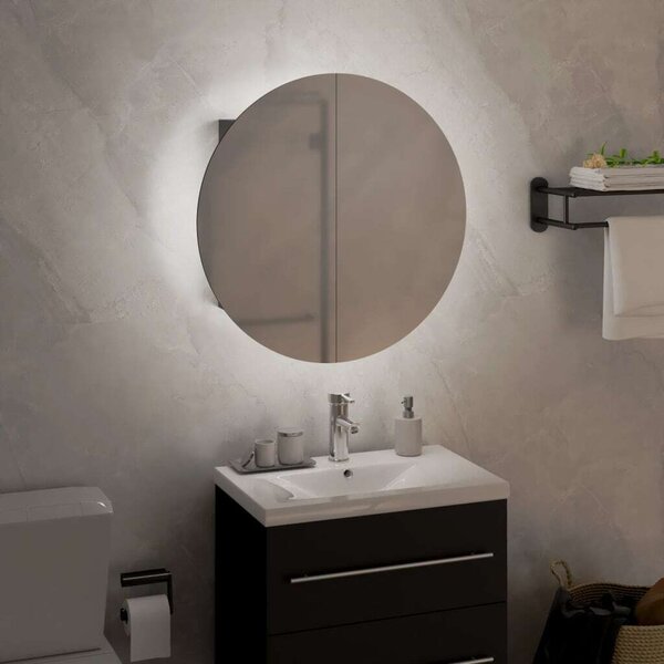 Home-Lux Kerek Fürdőszobaszekrény - LED-es Tükör - 40x40x17,5 cm