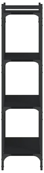 4 szintes fekete szerelt fa könyvespolc 60 x 30 x 120 cm