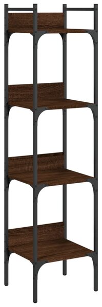 4 szintes barna tölgy szerelt fa könyvespolc 35 x 30 x 138,5 cm