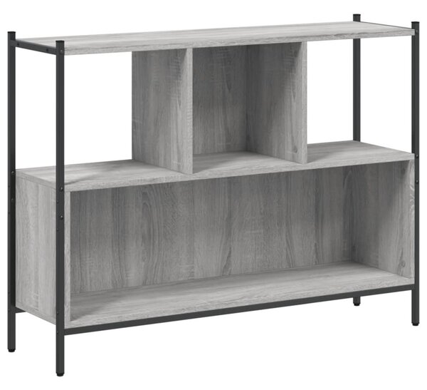 Szürke sonoma színű szerelt fa könyvespolc 102x28x77,5 cm