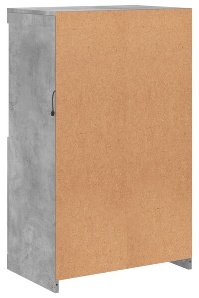Betonszürke tálalószekrény LED-világítással 60,5 x 37 x 100 cm
